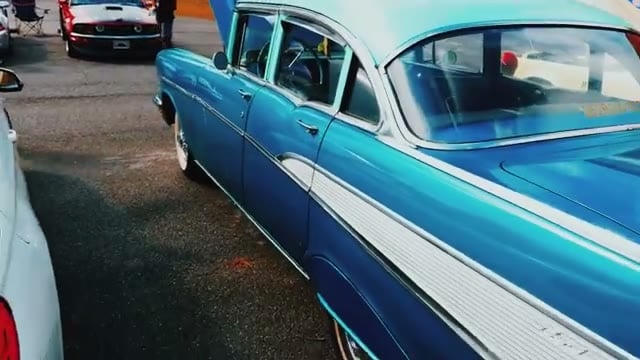 Blue Chevrolet Bel Air tail fins